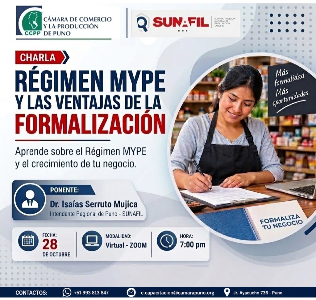 EL REGIMEN MYPE Y LAS VENTAJAS DE LA FORMALIZACION